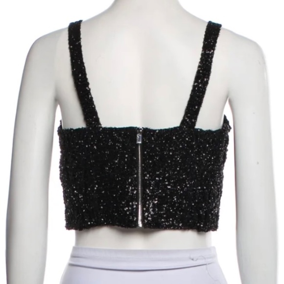 MAJE Black Glittery Cycling Shorts 38/6  Sparkly Bustier Size 2/Medium - Picture 11 of 14